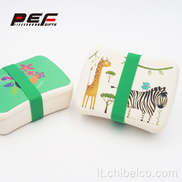 Lunch box ecologico con forchette cucchiaio coltello